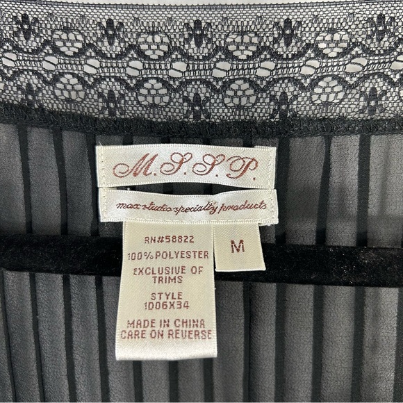 MSSP Max Studio Vintage Retro Sheer Lace Romantic Goth 90's Y2K Witchy Top Sz M - Picture 11 of 14